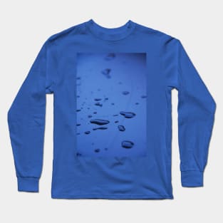 Water Droplets on Blue Table Long Sleeve T-Shirt